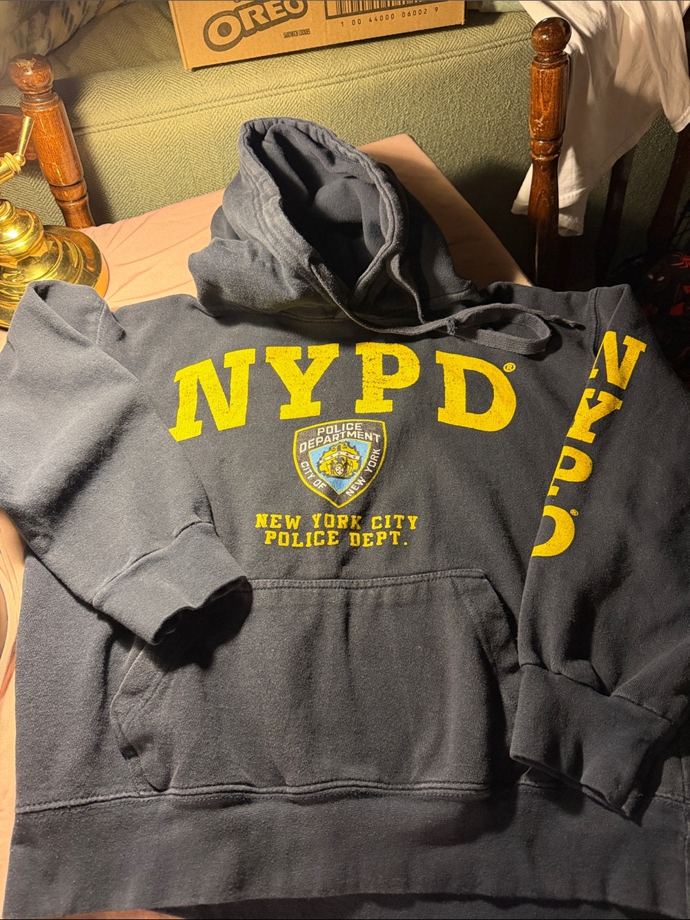 NYPD Black Pullover Hoodie with Yellow Logo